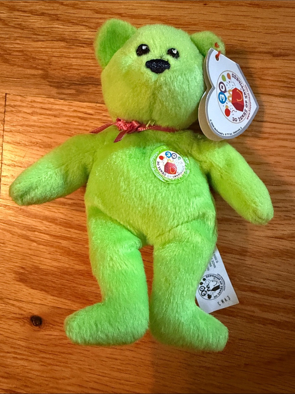 Ty McDonald’s Happy Meal Bright Green Plush Bear with Tag
